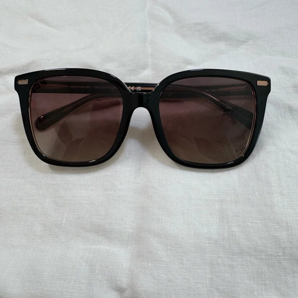 Coach Black Frame Sunglasses with Gradient Brown Lenses